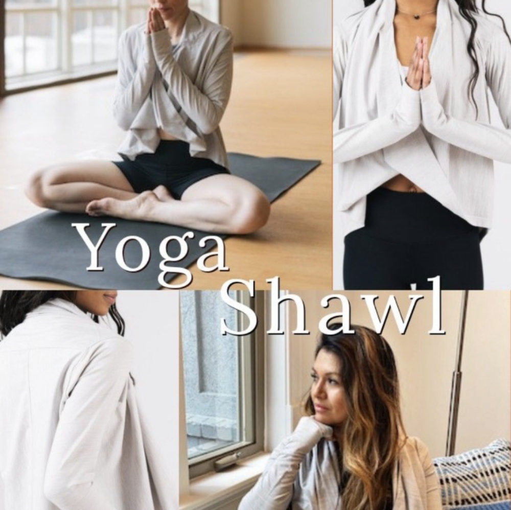 Zyia cream yoga shawl